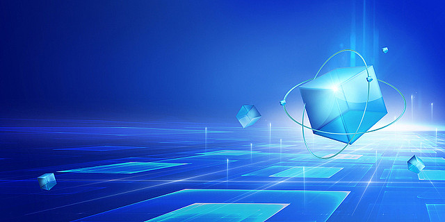 年中總結(jié)藍色科技感立方體科幻未來網(wǎng)絡(luò)發(fā)展.